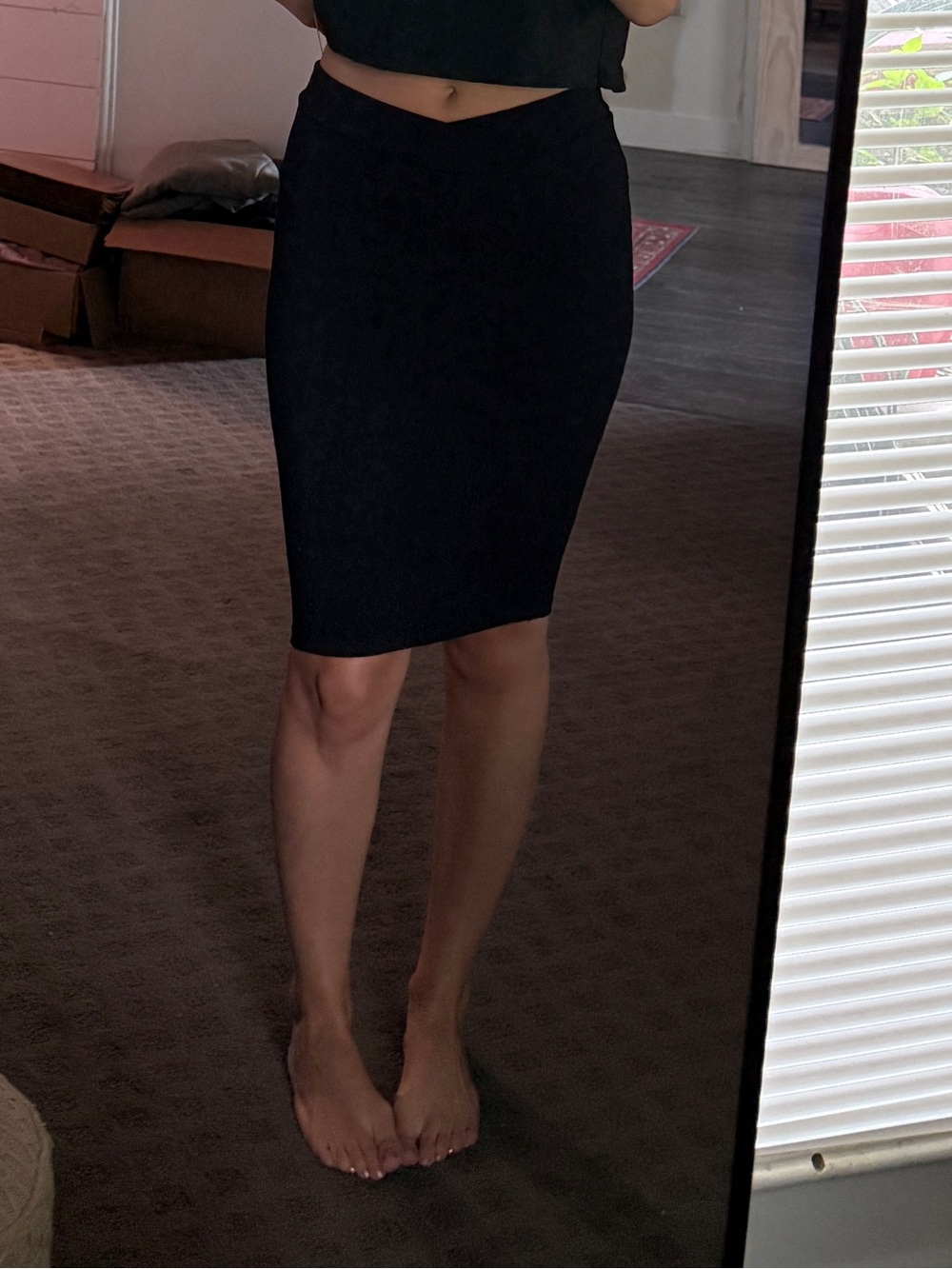Windsor Black High-Waist Pencil Skirt